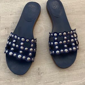 Vince Camuto navy slide sandals